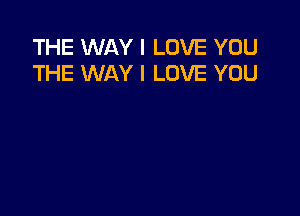 THE WAY I LOVE YOU
THE WAY I LOVE YOU