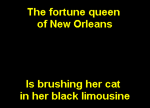 The fortune queen
of New Orleans

ls brushing her cat
in her black limousine