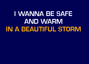 I WANNA BE SAFE
AND WARM
IN A BEAUTIFUL STORM