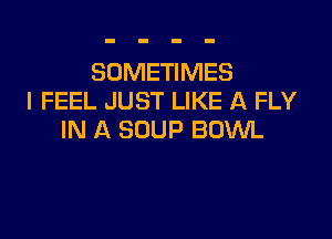 SOMETIMES
I FEEL JUST LIKE A FLY

IN A SOUP BOWL