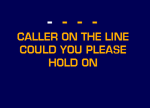 CALLER ON THE LINE
COULD YOU PLEASE
HOLD 0N