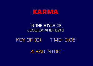 IN THE STYLE OF
JESSICA ANDREWS

KEY OF ((31 TIME 308

4 BAR INTRO