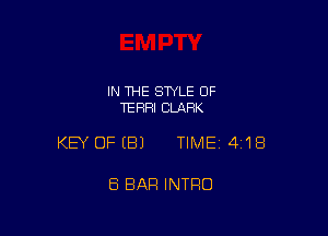 IN THE STYLE OF
TERRI CLARK

KEY OFEBJ TIME14i18

8 BAR INTRO