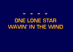 ONE LONE STAR

WAVIN' IN THE WIND