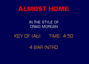 IN THE SWLE OF
CRAIG MORGAN

KEY OF (Ab) TIME 4150

4 BAR INTRO