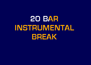 20 BAR
INSTRUMENTAL

BREAK