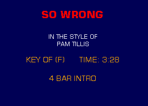 IN THE SWLE OF
PAM HLLIS

KEY OF EFJ TIME 3128

4 BAR INTRO