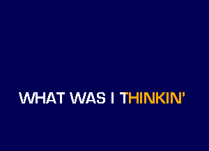 VUHAT WAS I THINKIN'