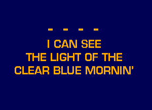 I CAN SEE

THE LIGHT UP THE
CLEAR BLUE MORNIN'