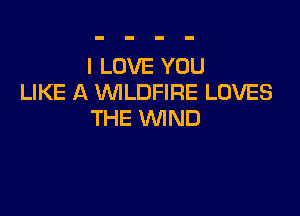 I LOVE YOU
LIKE A VVILDFIRE LOVES

THE WIND