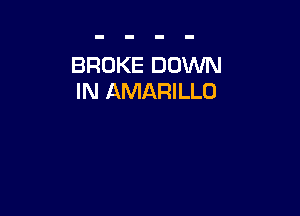 BROKE DOWN
IN AMARILLO