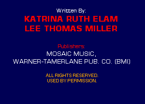 W ritcen By

MOSAIC MUSIC,
WARNER-TAMERLANE PUB CU EBMIJ

ALL RIGHTS RESERVED
USED BY PERMISSION