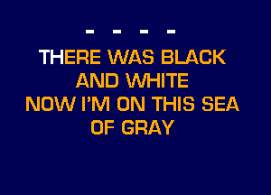 THERE WAS BLACK
AND WHITE

NOW I'M ON THIS SEA
OF GRAY