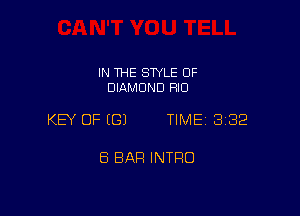 IN THE STYLE OF
DIAMOND RIO

KEY OF (E31 TIME 332

8 BAR INTFIO