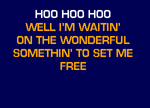 H00 H00 H00
WELL I'M WAITIN'
ON THE WONDERFUL
SOMETHIN' TO SET ME
FREE