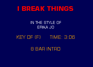 IN THE SWLE OF
EFIIKA J0

KEY OF (P) TIME 3108

8 BAR INTRO