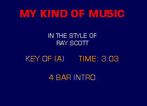 IN THE SWLE OF
RAY SCOTT

KEY OF EAJ TIME 3208

4 BAR INTRO