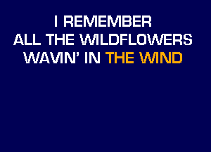 I REMEMBER
ALL THE VVILDFLOWERS
WAVIM IN THE WIND