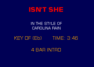 IN THE STYLE 0F
CAROLINA RAIN

KEY OF (Eb) TIME 348

4 BAH INTRO