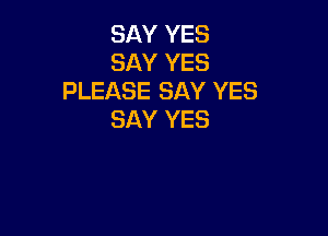 SAY YES
SAY YES
PLEASE SAY YES

SAY YES