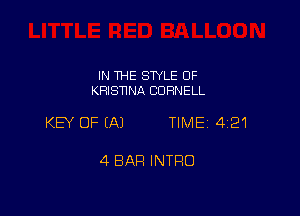 IN THE STYLE 0F
KRISHNA CDFINELL

KEY OF EAJ TIME 4121

4 BAR INTRO