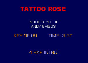 IN THE STYLE 0F
ANDY BRIGGS

KEY OF EAJ TIME 3180

4 BAR INTRO