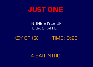 IN THE STYLE 0F
LISA SHAFFER

KEY OF ((31 TIME 3120

4 BAR INTRO