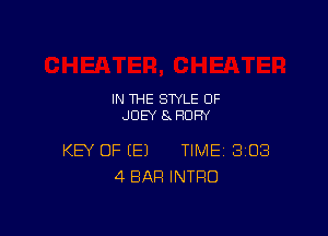 IN THE STYLE 0F
JOEY SJQOFYY

KEY OF (E) TIME BIOS
4 BAR INTRO