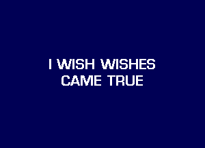 I WISH WISHES

CAME TRUE