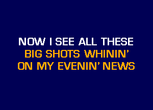 NOW I SEE ALL THESE
BIG SHOTS WHININ'
ON MY EVENIN' NEWS