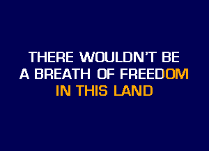 THERE WOULDN'T BE
A BREATH OF FREEDOM
IN THIS LAND