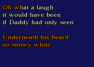 Oh what a laugh
it would have been
if Daddy had only seen

Underneath his beard
so snowy white