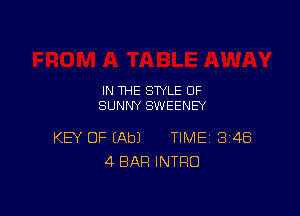 IN THE STYLE 0F
SUNNY SWEENEY

KEY OF (Ab) TIME 348
4 BAR INTRO