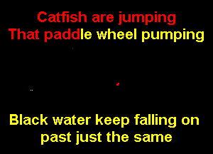 Catfish are jumping
That paddle wheel pumping

Black water keep falling on
past just the same