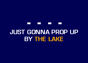 JUST GONNA PROP UP
BY THE LAKE