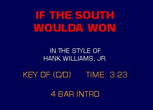 IN THE STYLE OF
HANK WILLIAMS. JR

KB' OF IUD) TIME 328

4 BAR INTRO