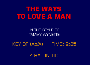 IN THE STYLE OF
TAMMY WYNETTE

KW OF (AbIAJ TIME' 285

4 BAR INTRO