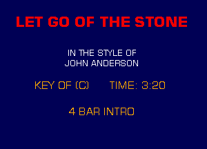 IN THE STYLE OF
JOHN ANDERSON

KEY OF ECJ TIMEI 320

4 BAR INTRO