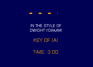 IN THE STYLE OF
DWIGHT YDAKAM

KEY OF EA)

TIME 1300