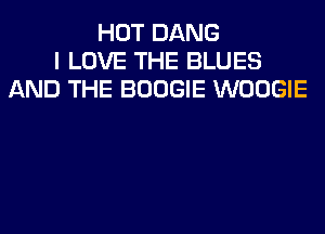 HOT DANG
I LOVE THE BLUES
AND THE BOOGIE WOOGIE