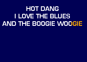 HOT DANG
I LOVE THE BLUES
AND THE BOOGIE WOOGIE