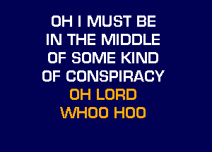 OH I MUST BE
IN THE MIDDLE
OF SOME KIND
OF CONSPIRACY

0H LORD
VUHOO H00