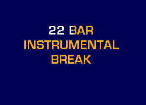 22 BAR
INSTRUMENTAL

BREAK