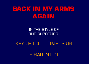 IN THE STYLE OF
THE SUPREMES

KEY OF ECJ TIME 209

8 BAR INTRO