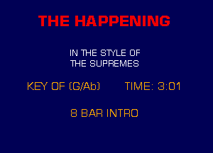 IN THE STYLE OF
THE SUPREMES

KEY OF (GfAbJ TIMEi 301

8 BAR INTRO