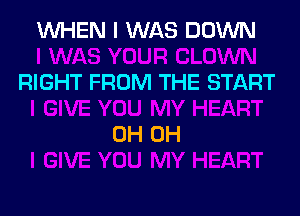 1WHEN I WAS DOWN

RIGHT FROM THE START

OH OH