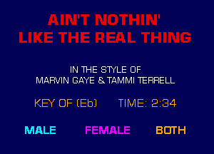 IN THE STYLE OF
MARVIN GAYE 8TAMMI TEHHELL

KEY OF (Eb) TIME 234

MALE BOTH