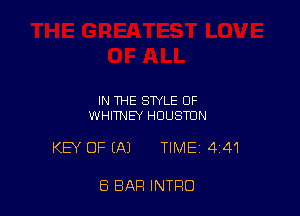 IN THE STYLE OF
WHITNEY HOUSTON

KEY OF EAJ TIME 441

8 BAR INTRO