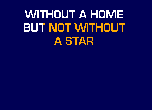 WITHOUT A HOME
BUT NOT WITHOUT
A STAR