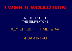 IN THE STYLE OF
THE TEMPTANONS

KEY OF EBbJ TIME12144

4 BAR INTRO